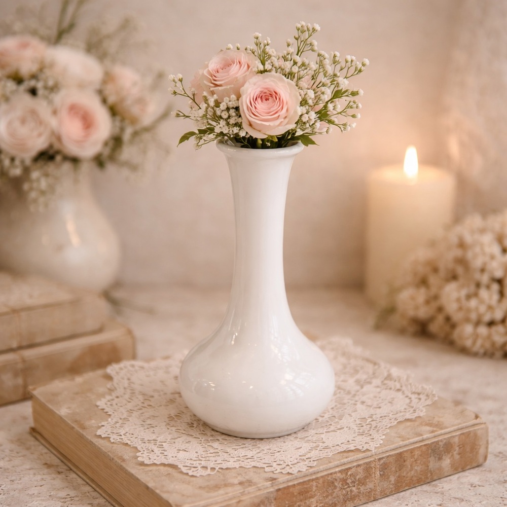 Vintage Hoosier Milk Glass Short‎ Bud Vase
